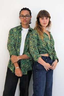 Green Cotton Shirt with pattern